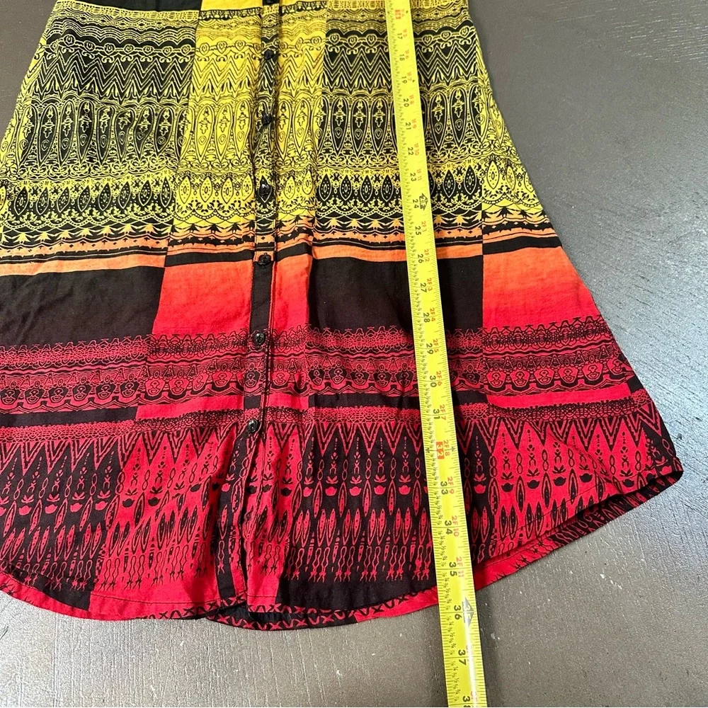 Dorry Color-block Sleeveless Boho Button Front Dress Size Small Colorful Bold - Picture 10 of 11